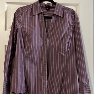 Ann Taylor Women’s Plum Pinstripe Shirt